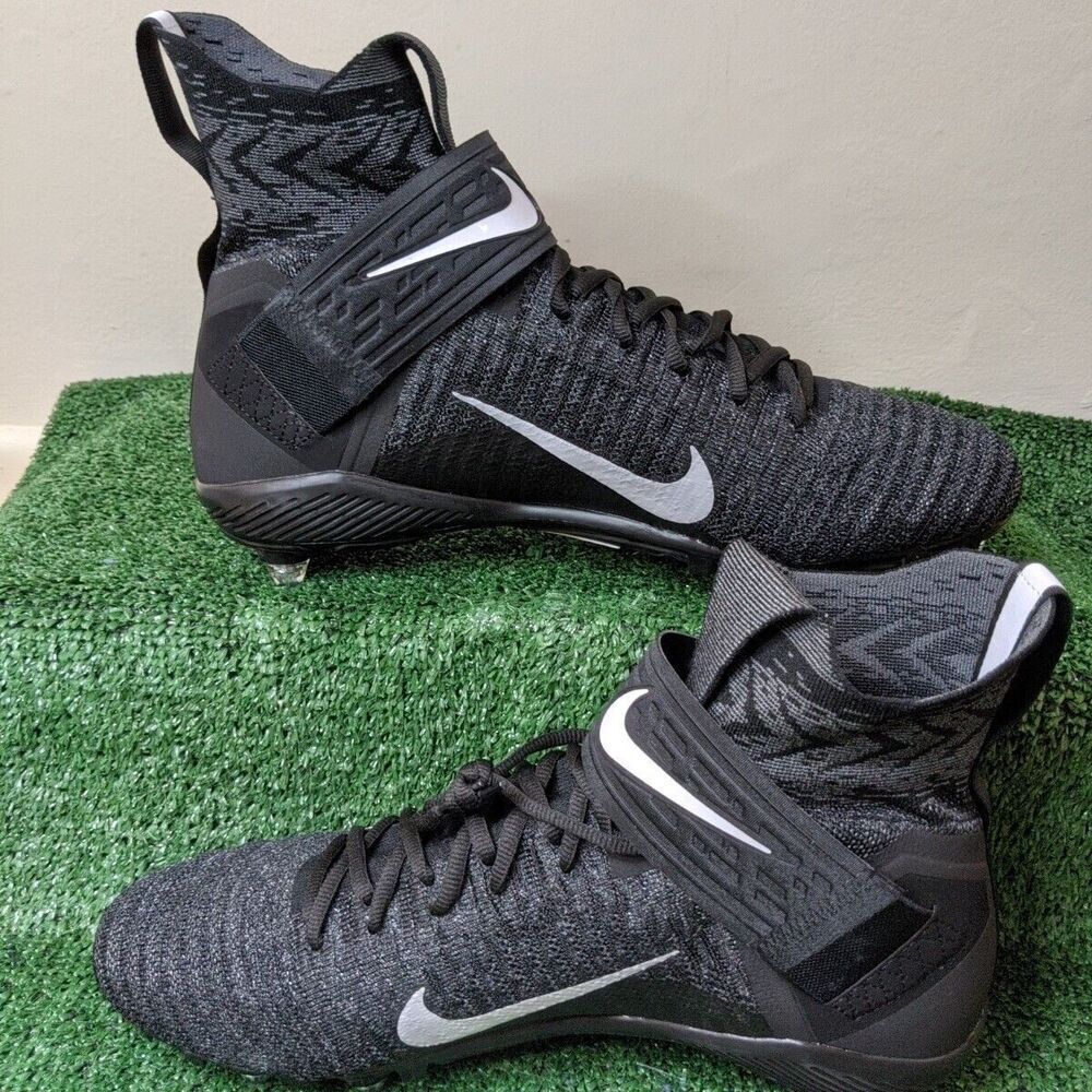 Nike Alpha Menace Elite 2 Flyknit Football Cleats‎ CI1530-001 Black Men's Sz 13